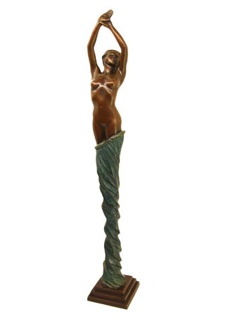 Bronzen sculptuur "Agostine" groen gepatineerd