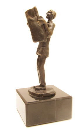 Sculptuur "Up to date zijn"