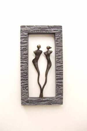 Liefdes sculptuur "Together" wanddecoratie van kunsthars