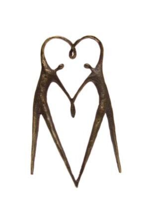 Huwelijks cadeau "Het hart op de juiste plaats" liefdes sculptuur